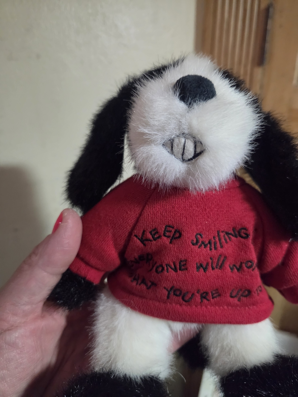 Boyds Bear Retired  Plush Puppy Dog Black Razz Bearies Keep Smiling